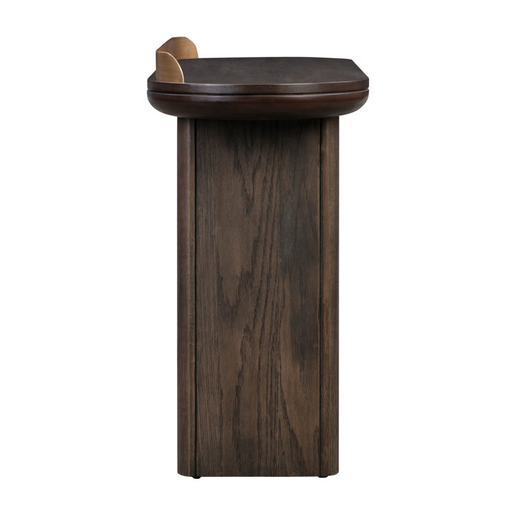 Bateman 48'' Brown Solid and MDF Wood Oval Console Table