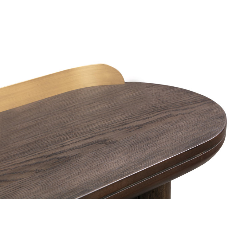 Bateman 48'' Brown Solid and MDF Wood Oval Console Table
