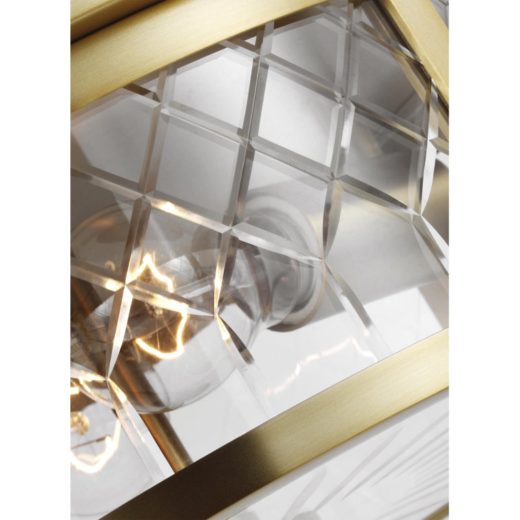 Alec 13'' Burnished Brass and Glass Flush Mount Light