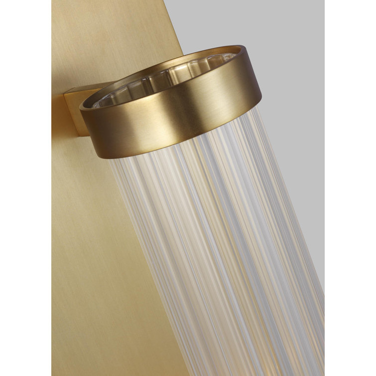 Burnished Brass Dimmable Sconce with Clear Glass Shade