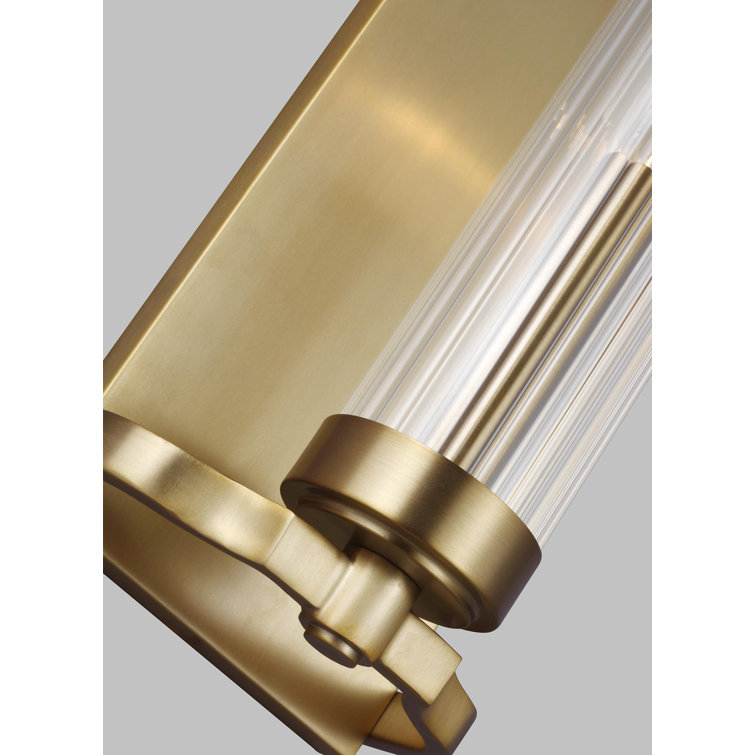 Burnished Brass Dimmable Sconce with Clear Glass Shade