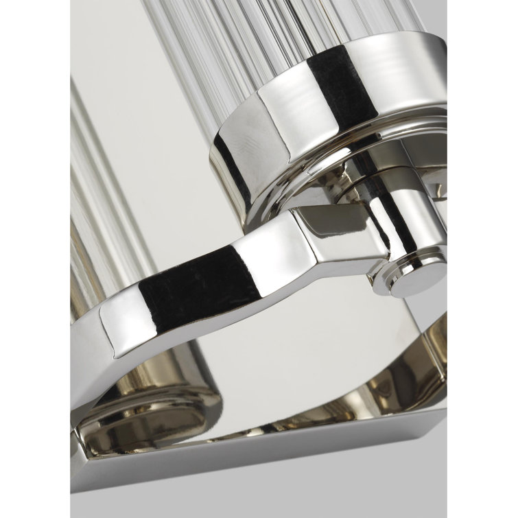 Demi 16" Polished Nickel Cylinder Wall Sconce with Clear Glass