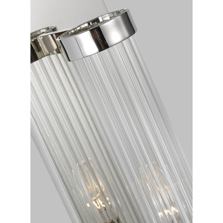 Demi 16" Polished Nickel Cylinder Wall Sconce with Clear Glass