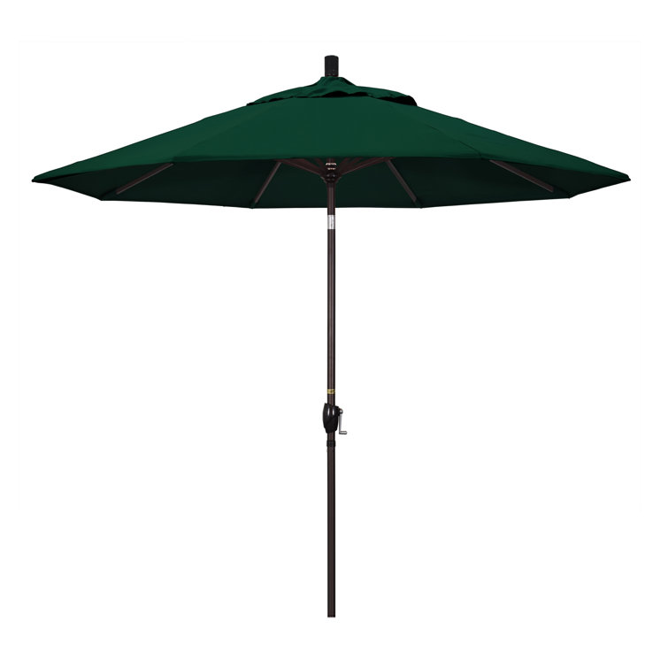 Hunter Green 9' Aluminum Patio Umbrella with Crank Lift