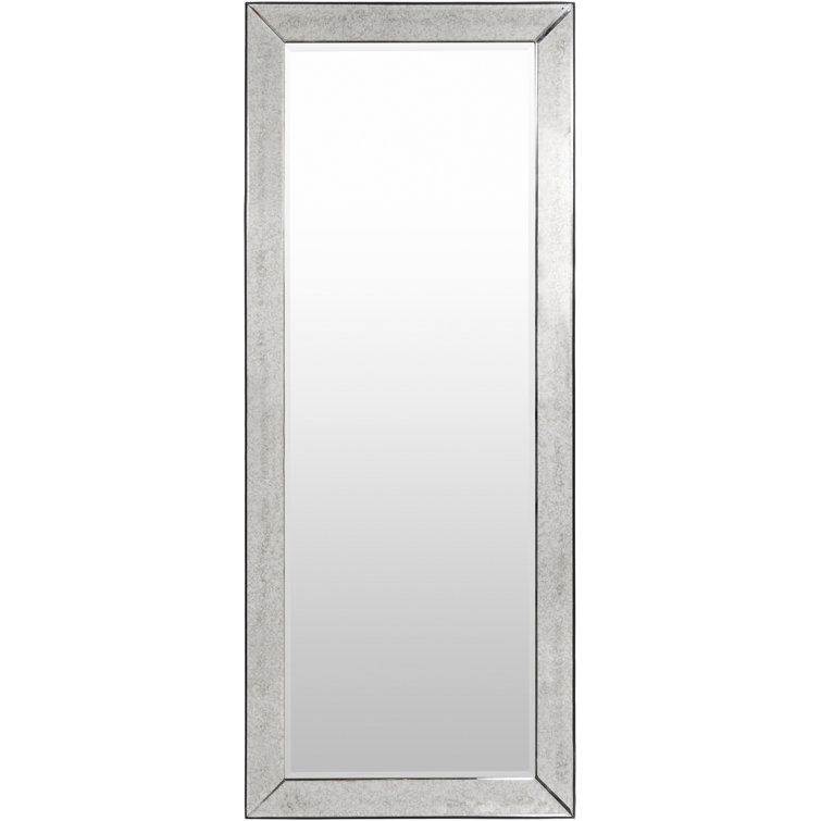 Calloway Full-Length Rectangular Silver Glass Wall Mirror