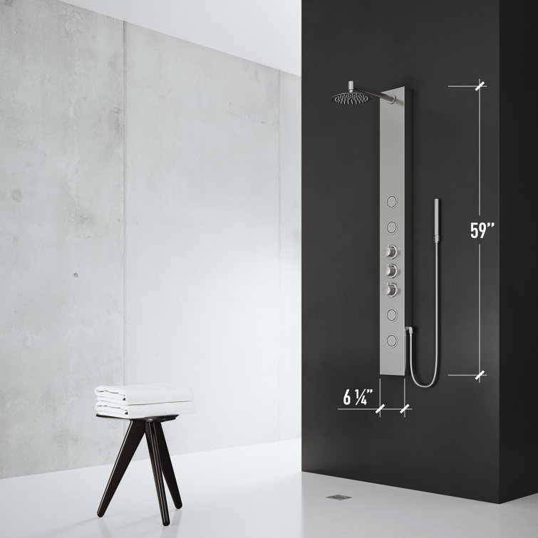 Ellington 59" Stainless Steel 4-Jet Shower Panel with Hand Shower