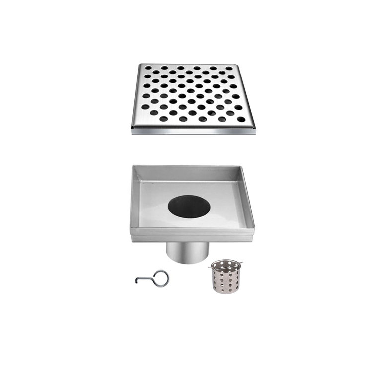 Polished Satin Stainless Steel Square Shower Drain