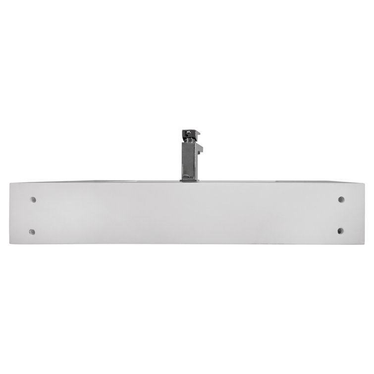 Pyramid 36" Matte White Solid Surface Wall-Mount Bathroom Sink