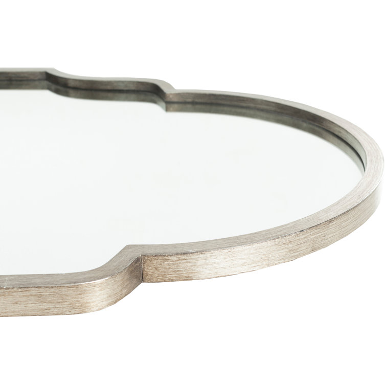 Crowned Top Antique Silver and Gold Wood Wall Mirror