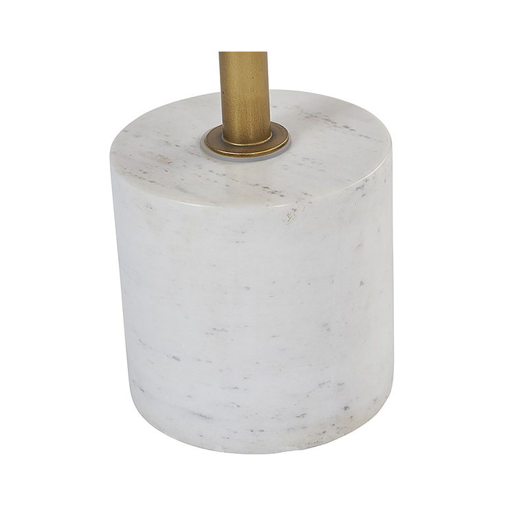 Round Gold Metal and Marble Side Table