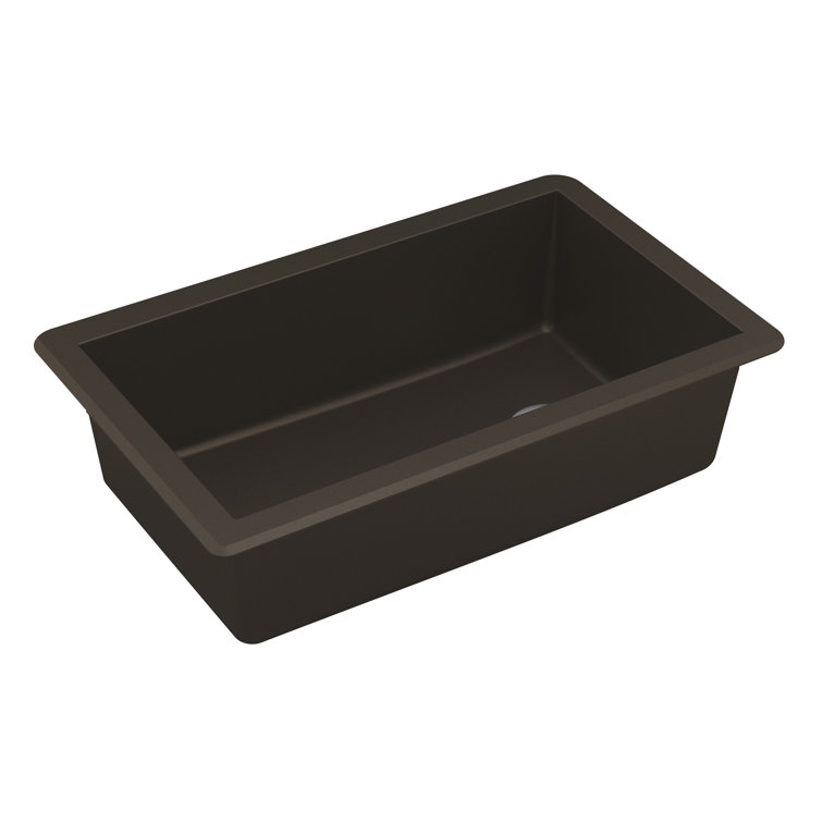 Brown Quartz Composite Single Bowl Undermount Kitchen Sink