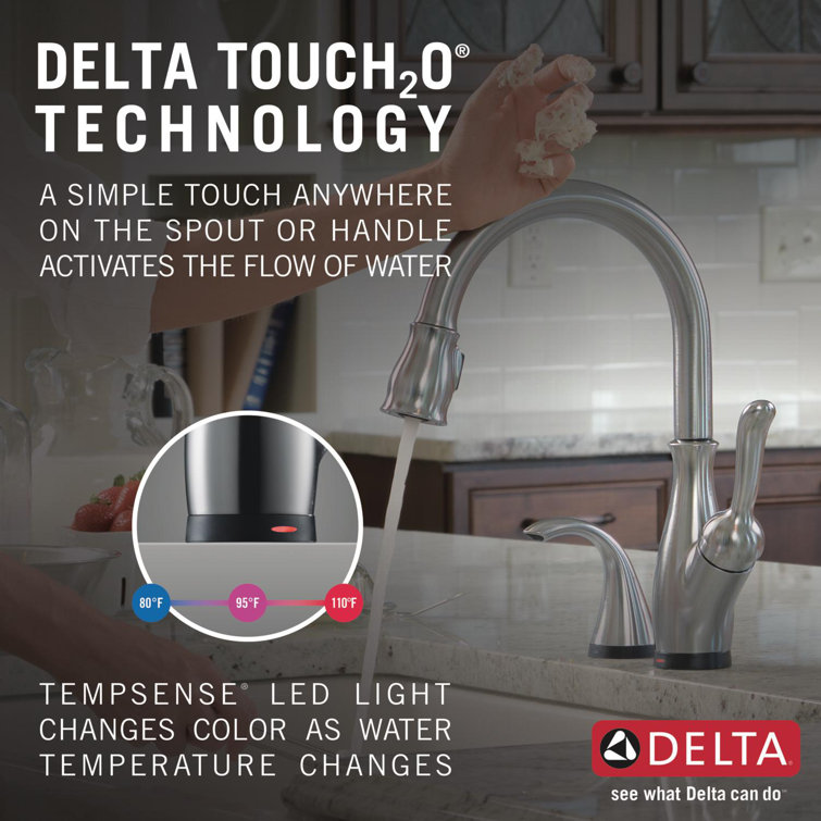 Arctic Stainless Steel Pull-Down Kitchen Faucet with Touch Control