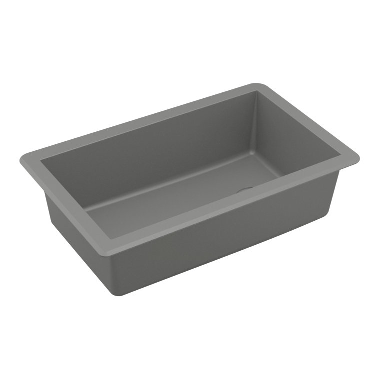Gray Quartz Composite 32'' Single Bowl Undermount Kitchen Sink