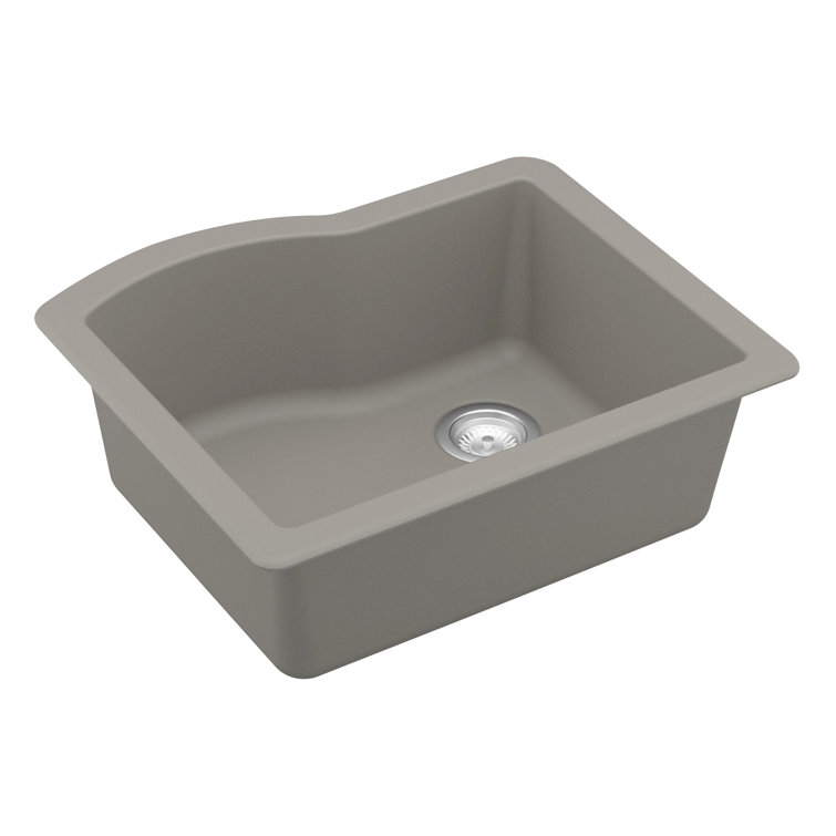 Karran 24" Concrete Quartz Single Bowl Kitchen Sink