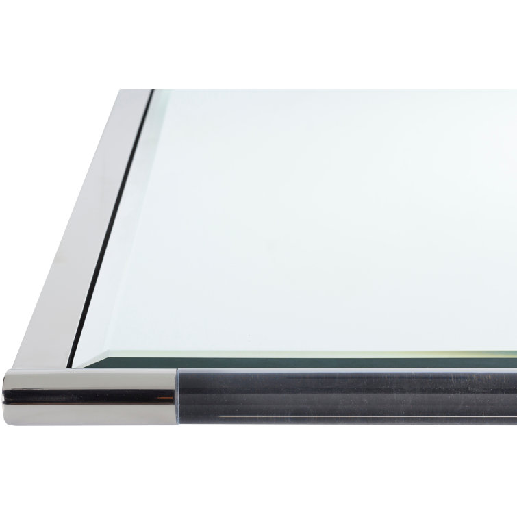 Kyle Rectangular Wood and Metallic Accents Wall Mirror