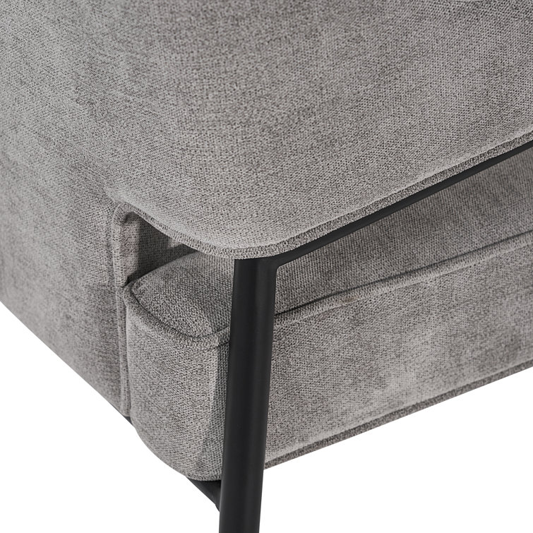 Gray Polo Club Stone Metal Arm Chair with Gold Accents