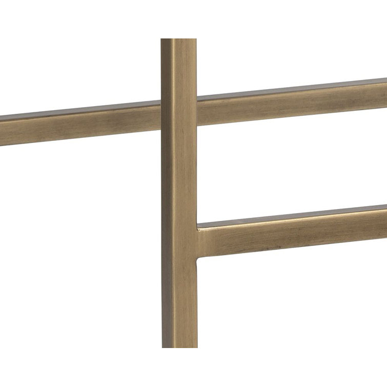 White Polo Club Muslin Counter Stool with Brass Legs