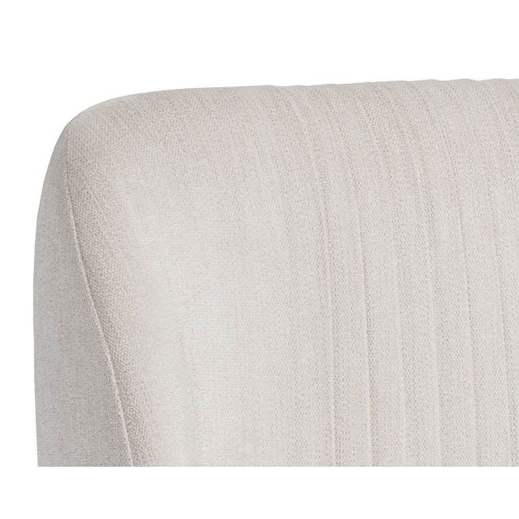 White Polo Club Muslin Counter Stool with Brass Legs
