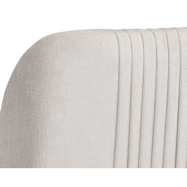 White Polo Club Muslin Counter Stool with Brass Legs
