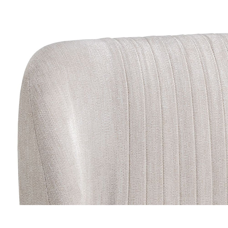 White Polo Club Muslin Counter Stool with Brass Legs