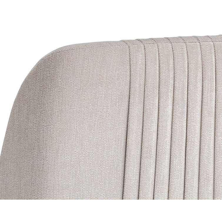 White Polo Club Muslin Counter Stool with Brass Legs