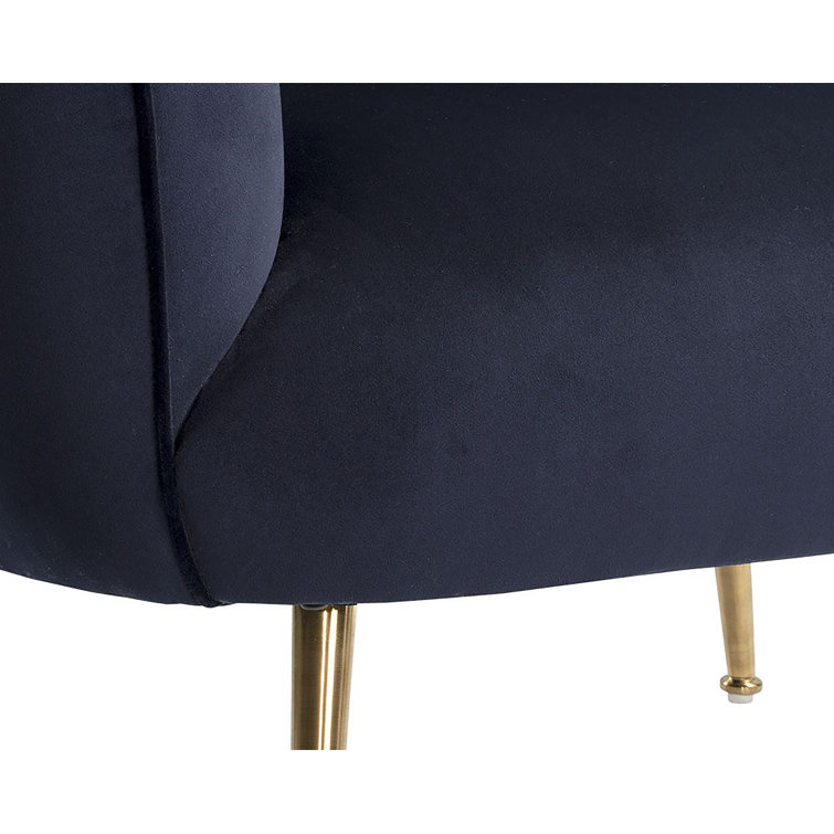 Abbington Navy Mid Century Modern Armchair with Gold Legs