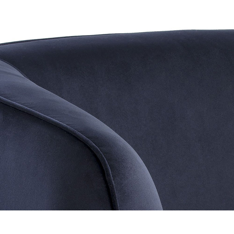 Abbington Navy Mid Century Modern Armchair with Gold Legs