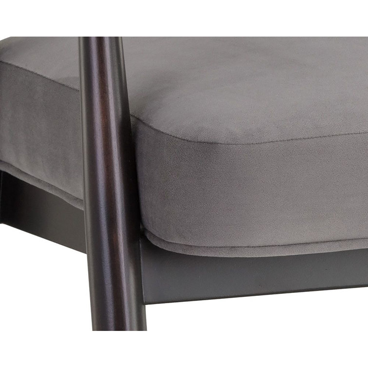 Antonio Charcoal Upholstered Armchair with Gold Accents