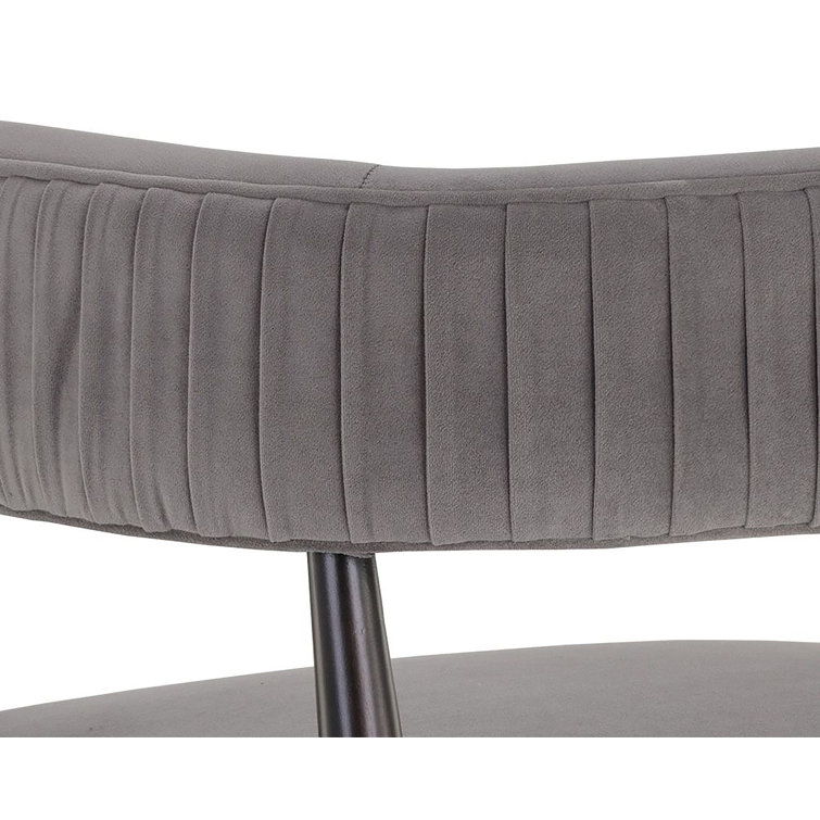 Antonio Charcoal Upholstered Armchair with Gold Accents