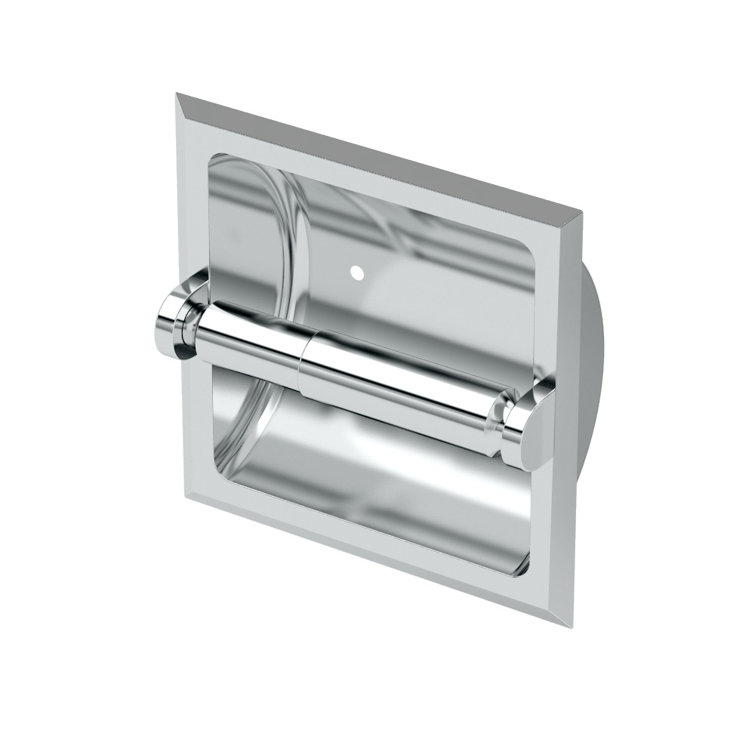 Chrome Recessed Solid Brass Toilet Paper Holder