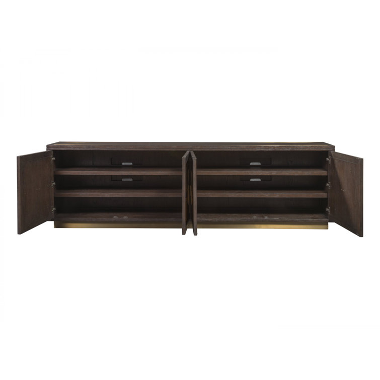 Verbatim Transitional 100" Brown Oak Media Console with Cabinet