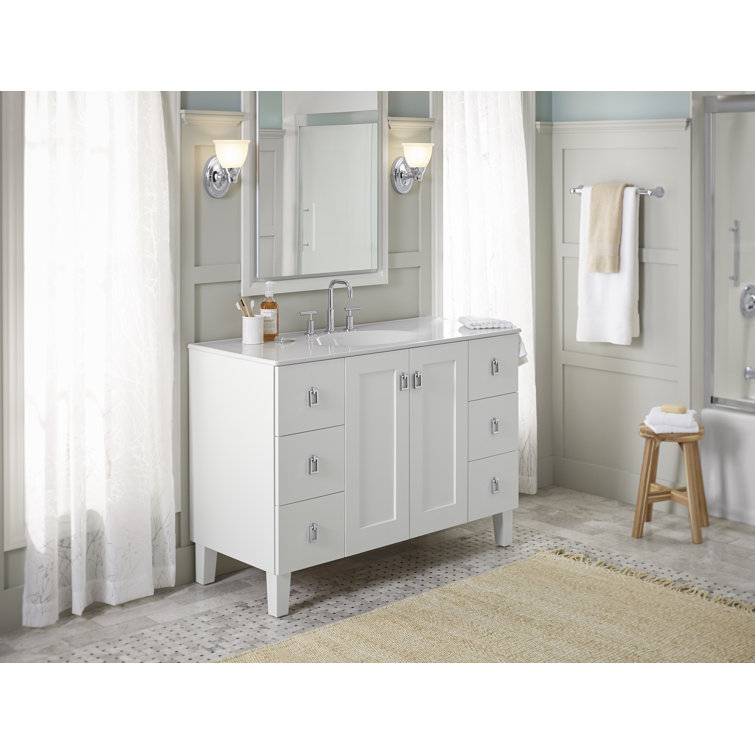 Linen White 48" Freestanding Vanity with Furniture Legs