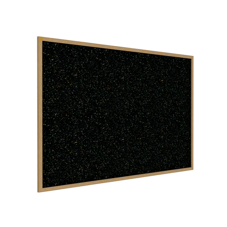 Oak Finish Wood Frame Recycled Rubber Bulletin Board, 36" x 46"
