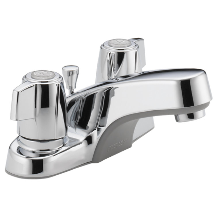 Chrome Centerset Bathroom Faucet with Brass Lever Handles