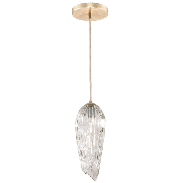Gold Leaf Mini Pendant Light with Clear Glass