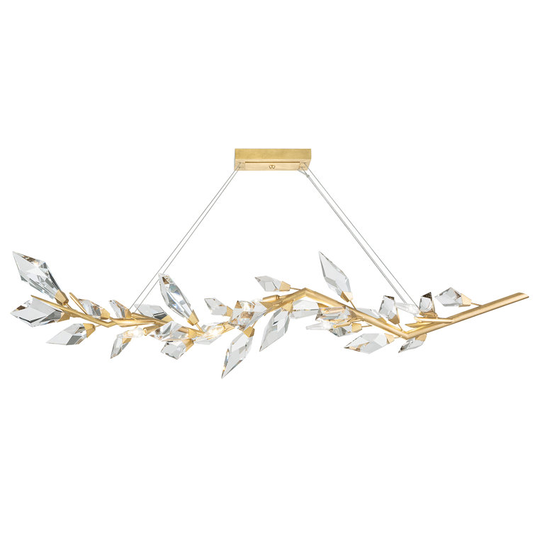 Gold Crystal 7-Light Linear Island Pendant