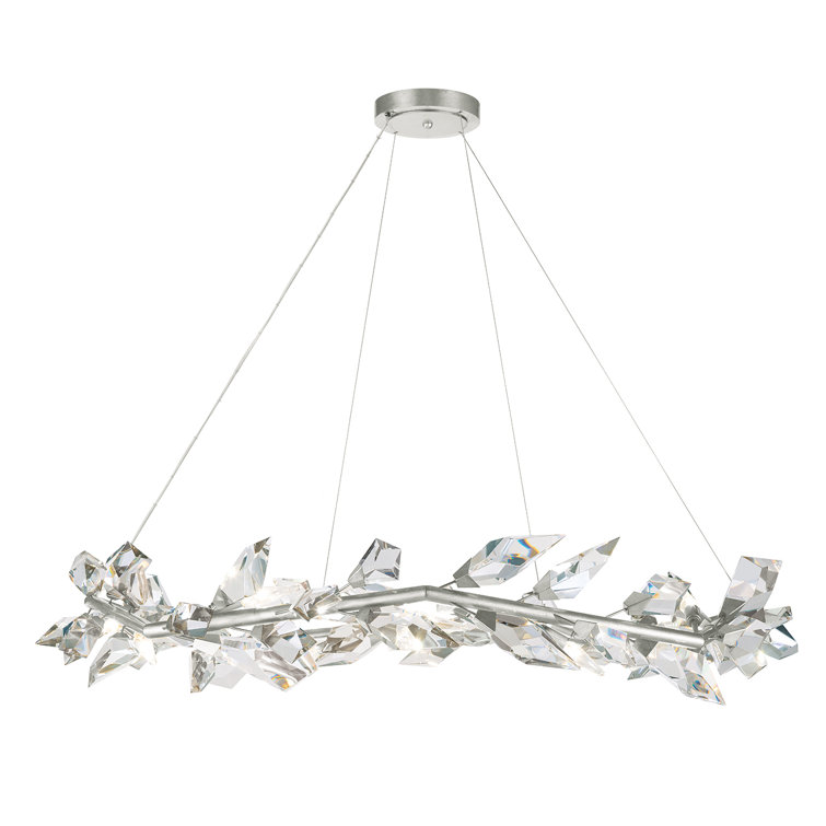 Foret 55" Silver Leaf Crystal LED Chandelier