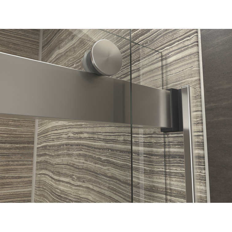 Levity 74" Frameless Sliding Shower Door in Matte Nickel
