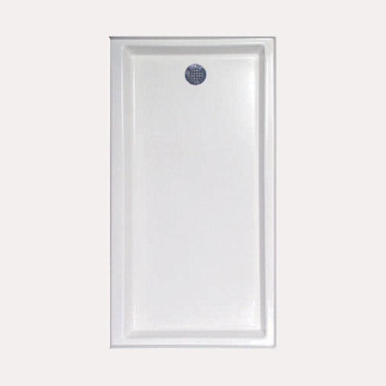 60'' White Acrylic Rectangular Shower Base with Right Drain