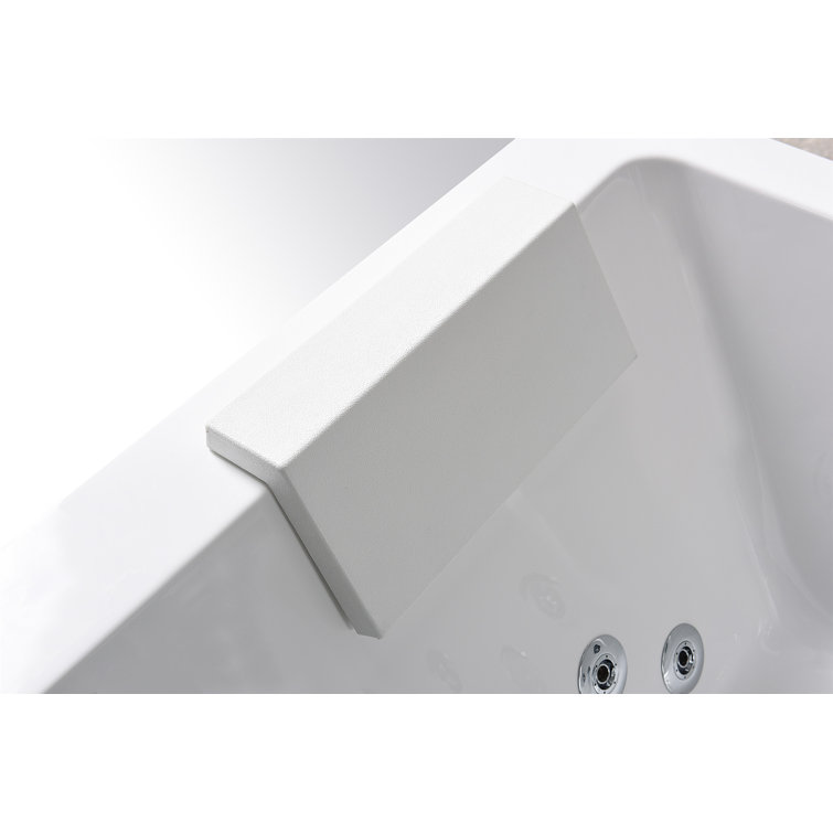 67'' White Acrylic Whirlpool Bathtub with Jets and Panoramic Glass