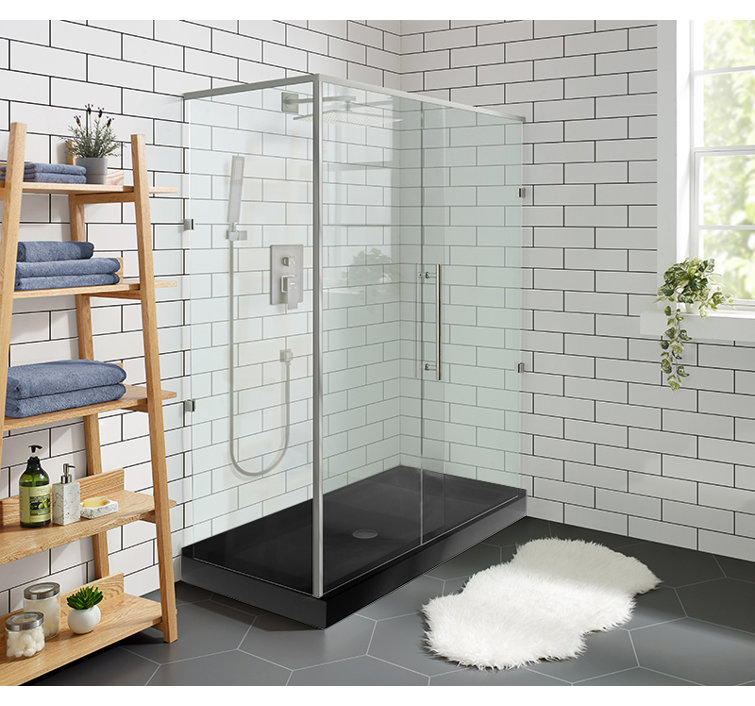 Voltaire 60" x 36" White Acrylic Single-Threshold Shower Base