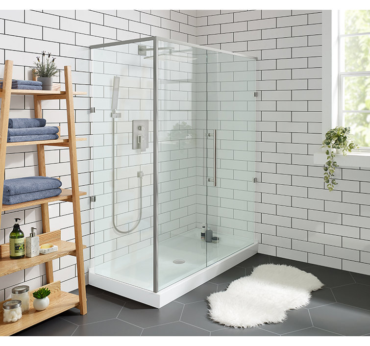 Voltaire 60" x 32" White Acrylic Shower Base with Center Drain