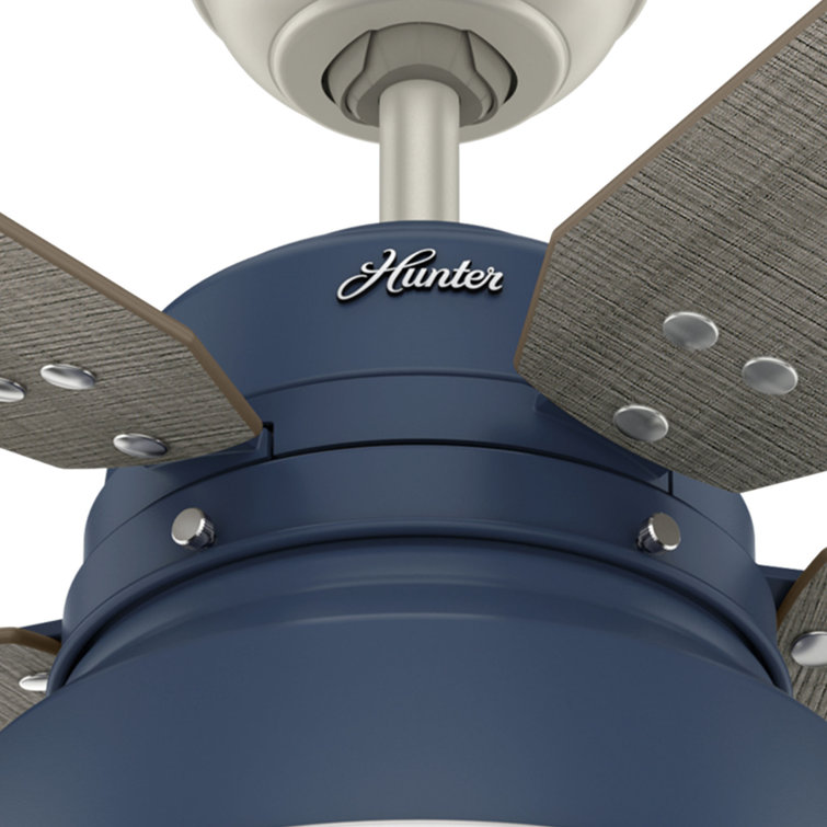 52" Indigo Blue Rustic Ceiling Fan with Light and Remote