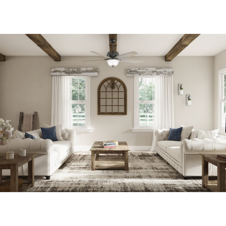 52" Bronze Reversible Blade Ceiling Fan with LED Light and Remote