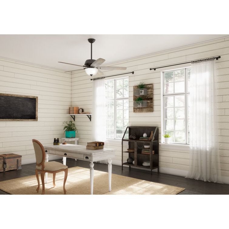 52" Bronze Reversible Blade Ceiling Fan with LED Light and Remote