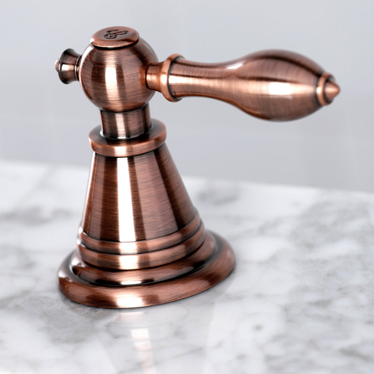 Antique Copper Brass Widespread Bathroom Faucet with Drain Assembly