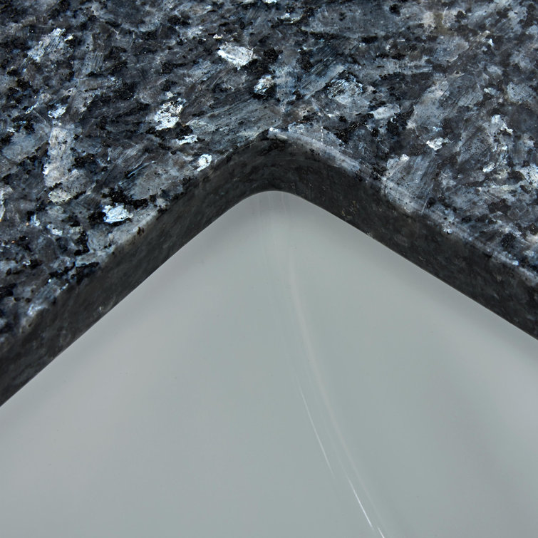 49'' Blue Pearl Granite Single Bathroom Vanity Top with White Sink