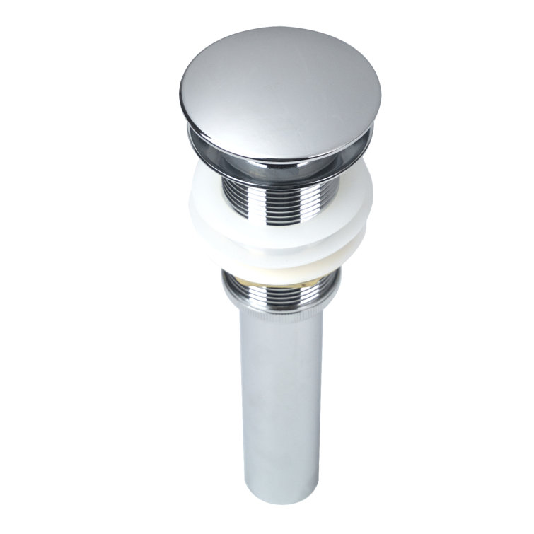 Polished Chrome Pop-Up Bathroom Sink Drain with Overflow