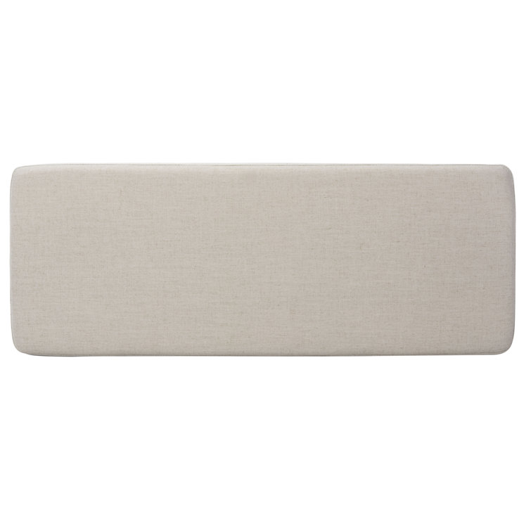 Elsie Transitional Light Grey Linen and Black Wood Bench