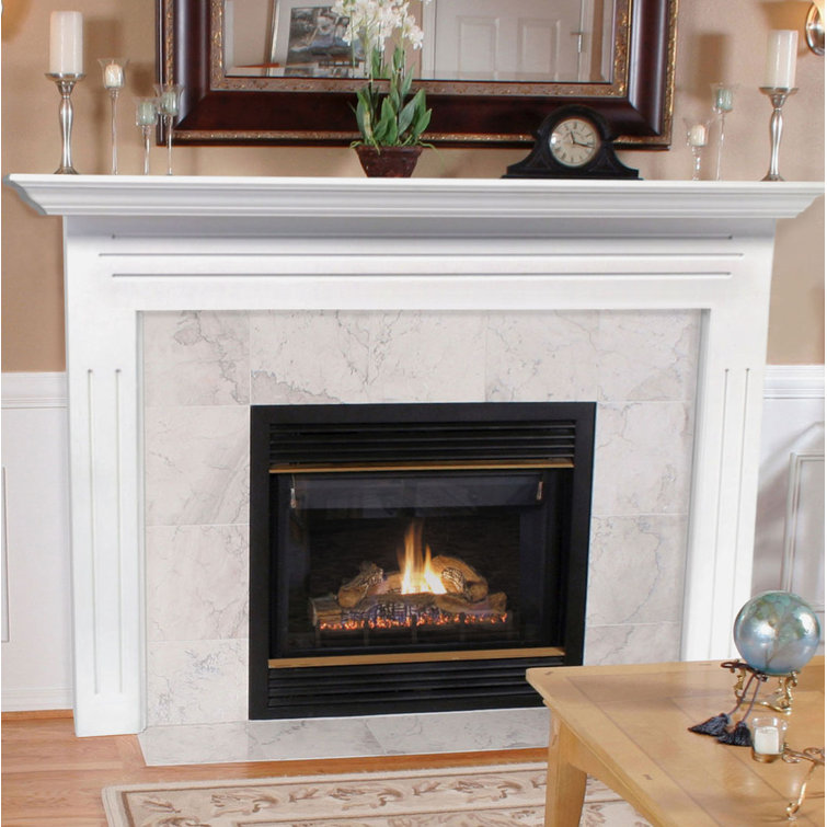White MDF Traditional Fireplace Mantel Surround, 48-Inch
